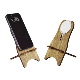 Stand for Magnetic Chargers by PurpleHammer, Wooden phone stand, Mag safe holder, for iPhones, Android smartphones, Mag Safe is not included!