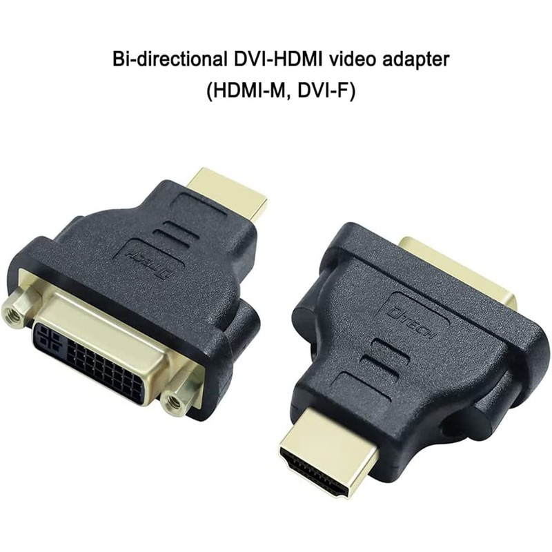 DTECH DVI Female to HDMI Male Adapter Bi-directional DVI-I 24+5