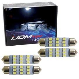 iJDMTOY Xenon White 9-SMD 1.72-Inch 42mm Replacement Bulbs Compatible With Car Interior Map Dome Lights
