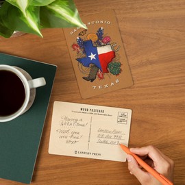 San Antonio, Texas, State Treasure Trove (4x6 Birch Wood Postcards, 2-Pack Stationary, Rustic Home Wall Decor)