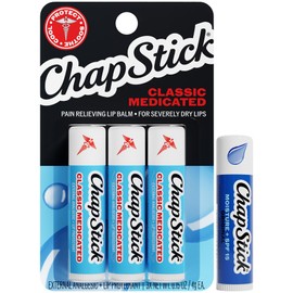 ChapStick- Paquete para aliviar el dolor de labios secos y herpes labial paquete clásico de 3 medicamentos  bálsamo labial humectante original        