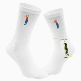 Huuraa Unisex Golf Player Socks Colourful Silhouette Gift Size 37/46 Golf Gift Idea, multicoloured