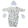 UD_Gown, Cap And Mittens - 3 Pc Set Cs_0042
