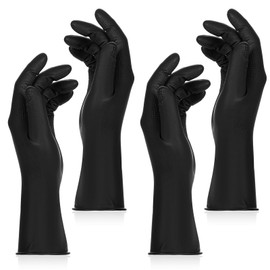 SynHHergyx Hair Color Gloves, 2 Pairs Reusable Rubber Gloves Hair Dye Glove Professional Hair-Dying Tools for Home Salon Barber Hairs Dyeing and Coloring, Cleaning (Black, Small)