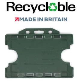 Customcard ltd® Double Sided ID Card Holder Two Sided Badge Holder Green (Pack of 1)