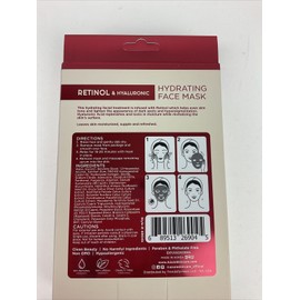 AZURE Retinol & Hyaluronic Hydrating Facial Sheet Mask Anti Aging 5 Pack
