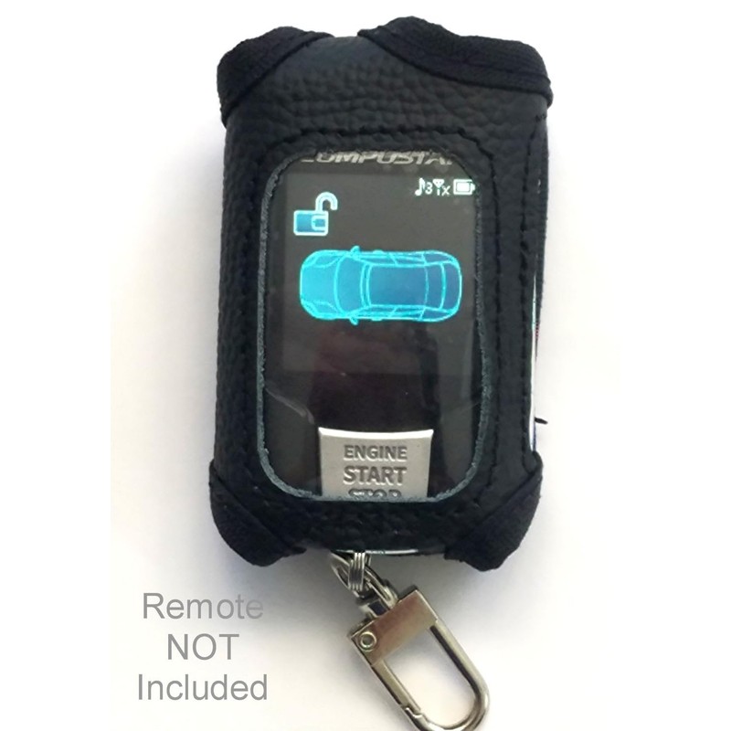 Alarm-Mate Black Leather Cover for Compustar 2WQ9R-FM Remote Control Transmitter