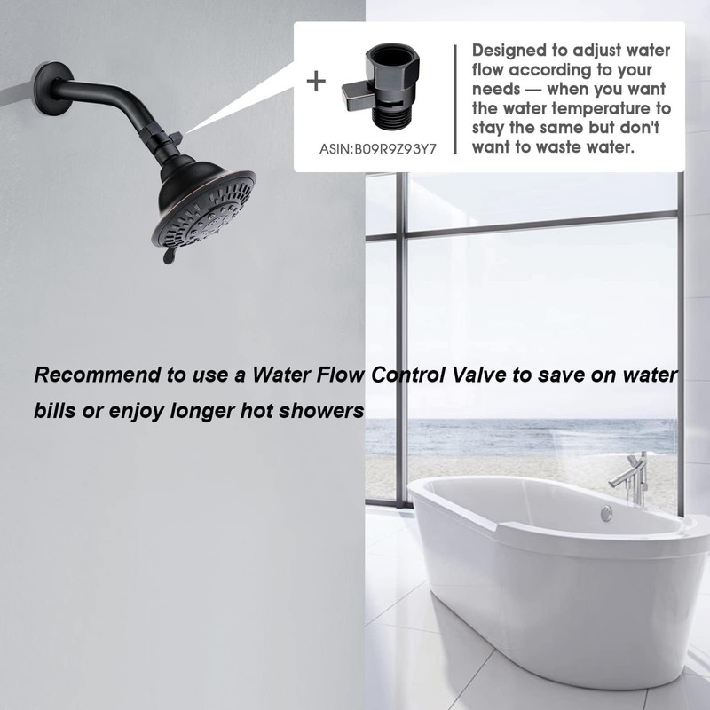 BRIGHT SHOWERS High Pressure Rain Shower Head, Fixed Shower Head