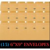 Unbranded ( 15 ) 6x9 Manilla Brown Kraft Clasp Envelopes