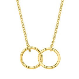 s.Oliver 2032803 Women's Necklace with Pendant 925 Sterling Silver 40 + 5 cm Gold Ring Comes in Jewellery Gift Box, Sterling Silver, No Gemstone