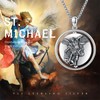 CRWENG Medalla de San Miguel Arcangel 925 Sterling Silver Saint