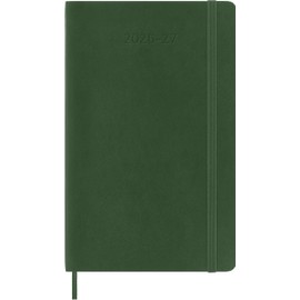 Moleskine Weekly Planner 2026 2027-18-Month Planner with Space for Notes, Soft Cover and Elastic Closure, Myrtle Green Color, Large Size 13 x 21 cm