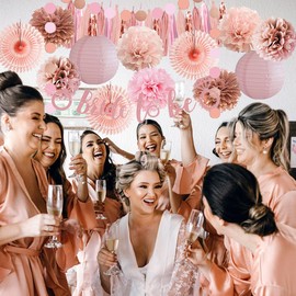 Hen Party Decoration Rose JGA Decoration Women Rose Gold Pink Bride to Be Rose Gold Pompoms Pink Light Pink Pastel with Bride to Be Garland Rose Gold Guaste