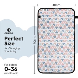 FS Pro Baby Portable Diaper Changing Pad – Travel Change Pad Foldable Mat Wipe Clean Large Waterproof Nappy Mat Padded (Argyle)
