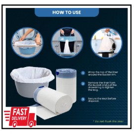 Shield Line MED PRIDE Disposable Bedside Commode Liner Bags [Pack of 100]- Odor-Control Leak