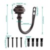 2 Pack Curtain Holdback Hooks, ULIFESTAR U-Shaped Hook Wall Mounted