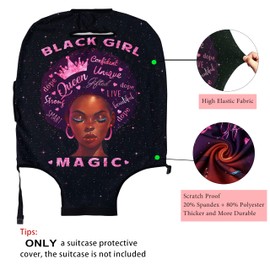 hswosnas Luggage Cover Approved Cute Travel Suitcase Protector Pink Magic Queen Elastic Washable Unique Themed Suitcase Covers for 18-20 Inch Luggage(S)