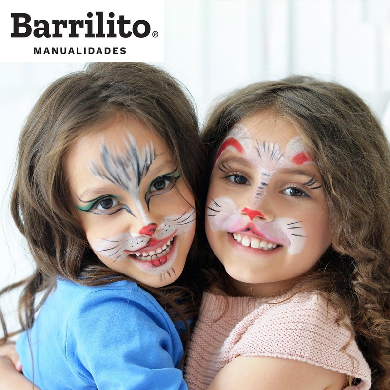 Barrilito Pintacaras Base Negro y Blanco. 8pzas. BASE8