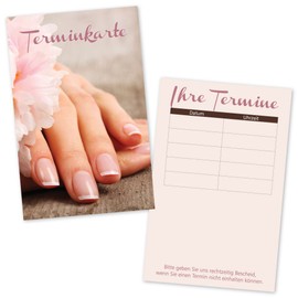 100 Nail Studio - Appointment Cards Natural Nails with 5 Appointment Fields