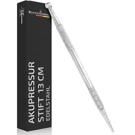 SCHWERTKRONE Acupressure Pen Stainless Steel 13 cm Ball 2.5/6 mm – Meridian Pen, Scar Pen, Pressure Point Massager