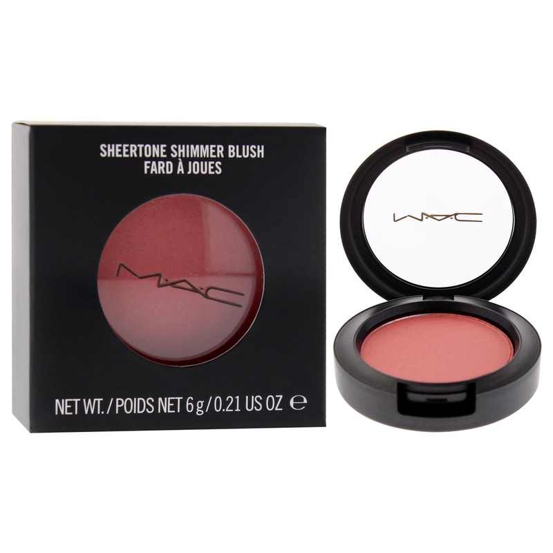 MAC Sheertone Shimmer Powder Blush Peachykeen for Women, 0.21 Ounce
