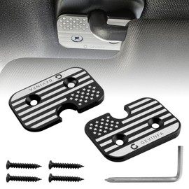 GEVINFA Sun Visor Repair Kit Compatible with Ram 1500 2019-2026, 2 Pack Upgraded Aluminum Alloy Visor Clips with US-Flag for Fixing Sagging Sun Visor, Patriotic Truck Interior Ram 1500 Accessories