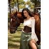 Renaissance Shirt for Women Off Shoulder Smocked Shirt Boho Lace