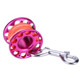 30M Mini Diving Aluminium Reel Spool Line with Stainless Steel Snap Bolt Hook (Black)