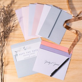 5x7 Envelopes for Invitations, 100-Pack A7 Envelopes for 5x7 Cards, Colored Invitation Envelopes, 10 Pastel Colors, 5 1/4 x 7 1/4 Inches