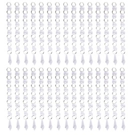 30 UNIDS Arystal Cadena Cuenta Candelabro Lámpara de Cristal Colgante Guirnaldas Hebras Luz Clara Colgante Mariposa Hebilla Cuentas Decoración