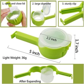 4PCS Bag Clips with Pour Spout Snack Clips That Pour Food Storage Sealing Clips with Pouring Spouts Reusable Plastic Cap Sealer Clips Bag Clips Seal and Pour Bag Clip for Food Storage Organizer