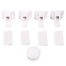 4Pcs White Magnetic Baby Child Kid Pet Proofing Cupboard Cabinet Drawer Safety Lock Home Use