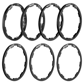 7pcs Bicycle Grooved Hub Washer Flywheel, Cassette Spacer Washer for Flywheel Headset Spacers for Bike 7/8/9/10/11 Speed Flywheels Hub Washers Size Options of 1/1.5/1.85/2/2.18/2.35/2.5 mm, Black