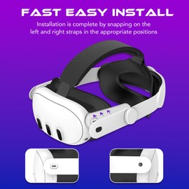 GALACTIK GEAR - Premium Comfort Lightweight Adjustable Elite Head Strap Replacement - Compatible with Oculus/Meta Quest 3/3s, with Enhanced Support, Breathable Vr Accessories