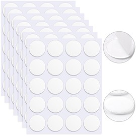JANYUN 140 Pcs Double Sided Sticky Dots Removable Round Putty Clear Double Sided Tape for Crafts No Trace Sticky Tack Water-Repellent Adhesive Tape (40mm, 140)