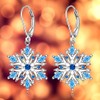 Snowflake Earrings for Women Sterling Silver Winter Snow Flower Leverback