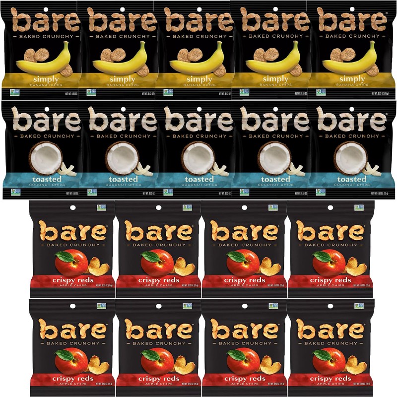 Bare Chips Variety Pack - Assortment of Apple Chips, Banana