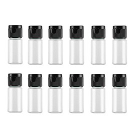 12PCS 10ML/0.34Oz Empty Reusable Empty Plastic Clear Pour Bottle with Flip Cap Lid Cosmetic Makeup Travel Sample Packing Containers Jars Vial Storage Container for Emollient Water Shower Gel Emulsion