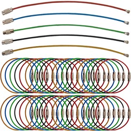 ROYHOO 60PCS 6 inch Steel Wire Keychain, Colored Nylon Coated Stainless Steel Metal Wire Keychains, 1.5 mm Key Rings Loops for Hanging Luggage Tags, Keys and ID Tag Keepers