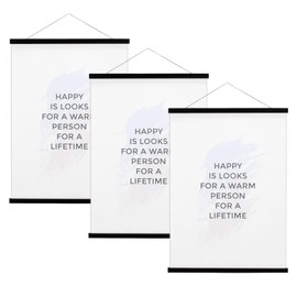 FALAMON 3 Pack Magnetic Poster Hanger Frame, 16x20 16x24 16x22 Magnet Poster Frame for Posters, Prints, Photos, Pictures, Maps, Scrolls, and Canvas Artwork (Black, 16")