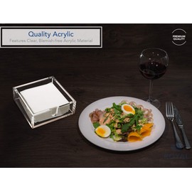 Royal Imports Acrylic Guest Towel Napkin Holder, Clear Fancy Paper Hand Napkin Tray Caddy Storage for Buffet, Kitchen, Dining, Bathroom, Party, 6"x10"x2.5"