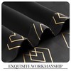 UGOUTRY 100% Blackout Curtains for Berdoom, Gold on Black Metallic