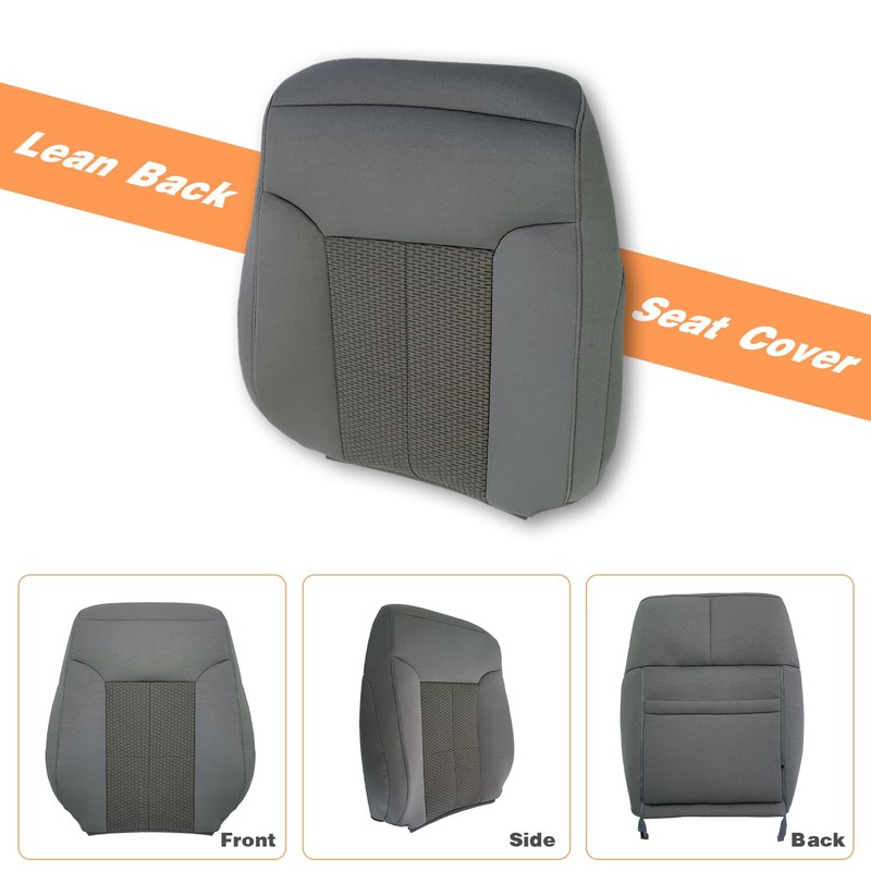 Slakerbe Driver Bottom Cloth Seat Cover, Bottom & Top Back