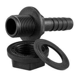 Water butt/rain barrel/water storage tank barbed hosetail for overflow/outlet,1/2"-2" options (1/2")