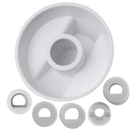 Spares2go Universal White Control Knob for Hotpoint Oven Cooker & Hob (+ 5 Adaptors)
