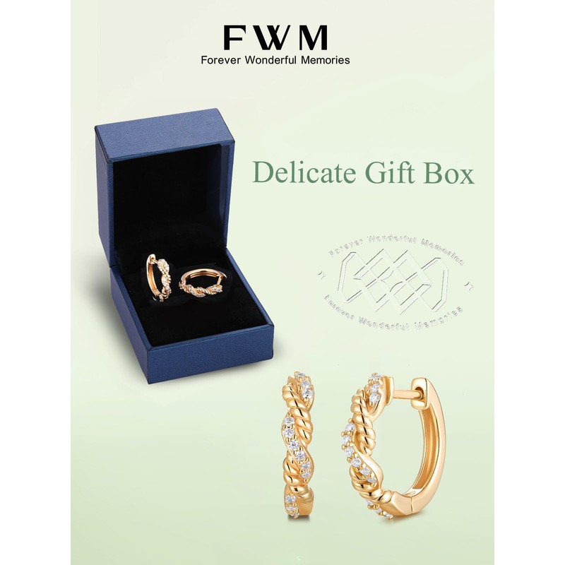 Silver Cartilage Earrings for Women Moissanite Infinity Braided Gold Hoops