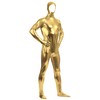 Aniler Unisex Shiny Metallic Open Face Zipper Stretchy Zentai Bodysuit