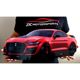 ZIC Motorsports 2020 Shelby GT500 Car Cutout Heavy Duty Metal Garage Wall Sign - 23 X 9.5 - Rapid Red (Rapid Red - No Stripe)