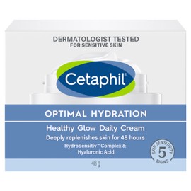 CETAPHIL Optimal Hydration Healthy Glow Daily Cream 48ml, 48 Hour Hydration, Face moisturiser for Dehydrated, Sensitive & Dry Skin, With Hyaluronic Acid, Hypoallergenic, Dermatologist Tested
