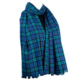 Purple Possum® Black Watch Tartan Scarf Ladies Blue Plaid Wrap Shawl Mens Cotton Checked Fair Trade Scarves